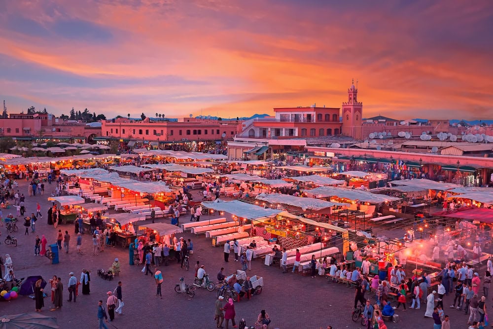 Marrakesh Marketplace in Evening